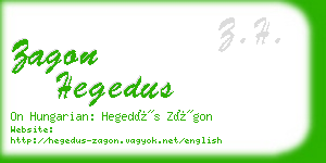 zagon hegedus business card